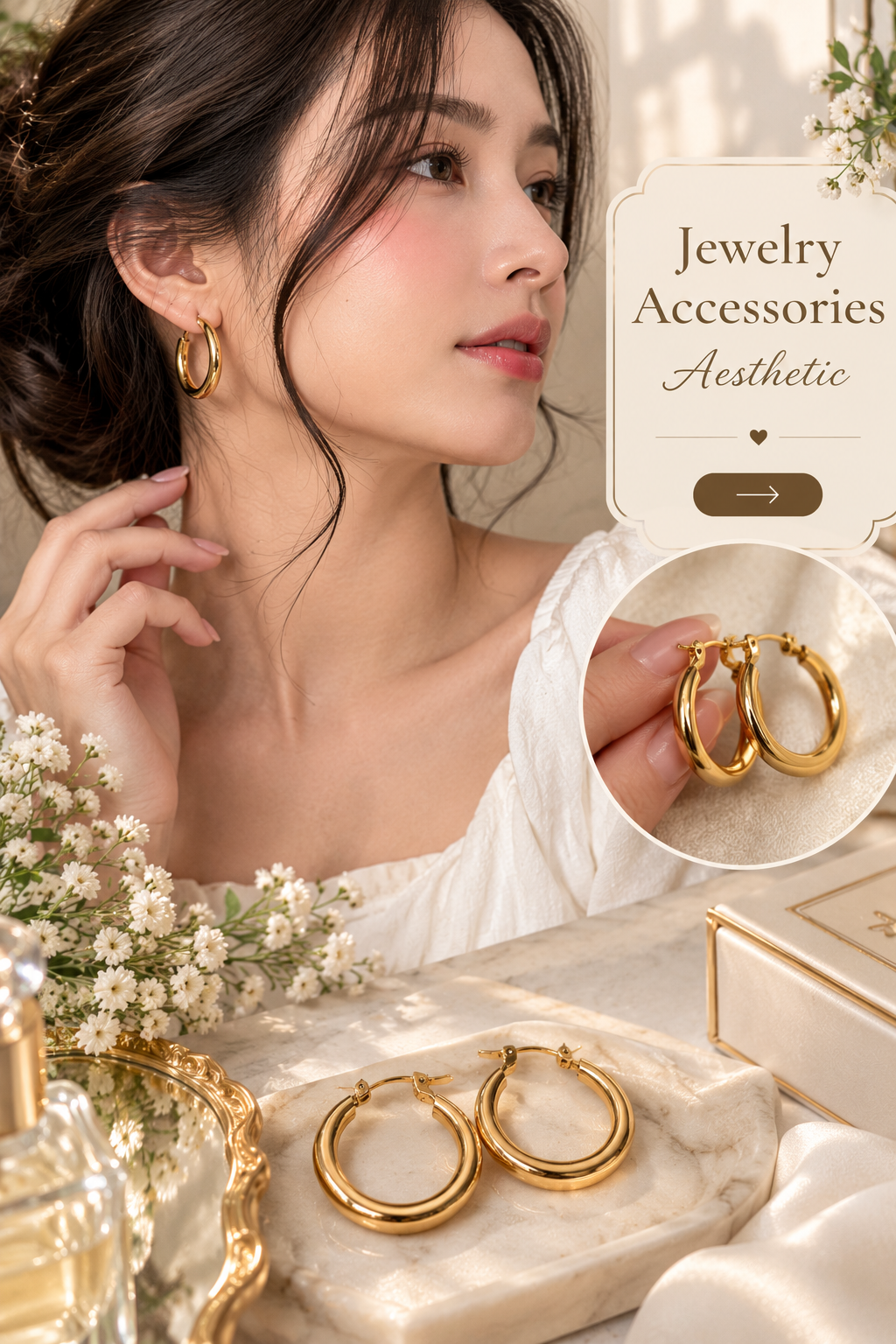 Golden Hoop Jewellery Aesthetic