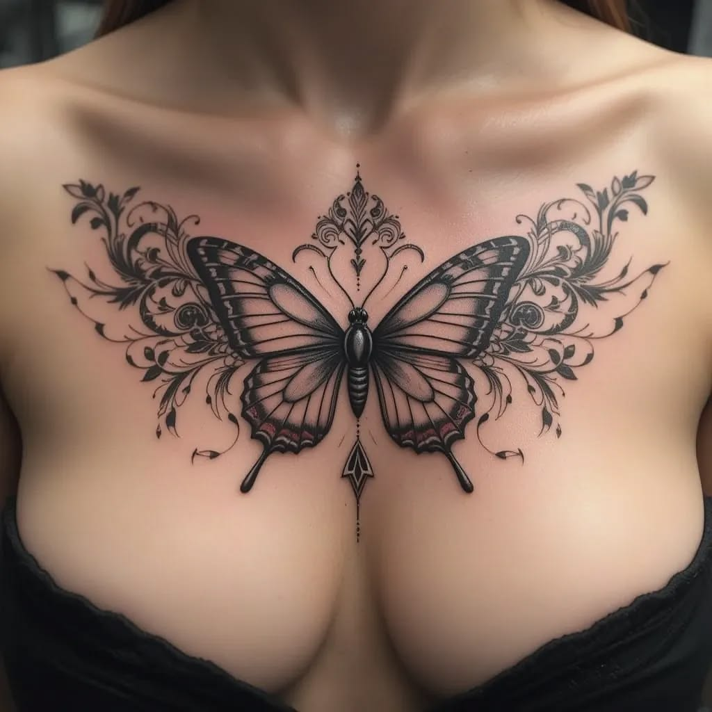 25 Beautiful Chest Tattoo Ideas for Girls: Feminine, Elegant & Unique Designs 4 image 238