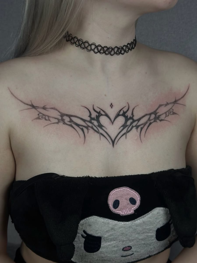 25 Beautiful Chest Tattoo Ideas for Girls: Feminine, Elegant & Unique Designs 43 image 278 768x1024 1